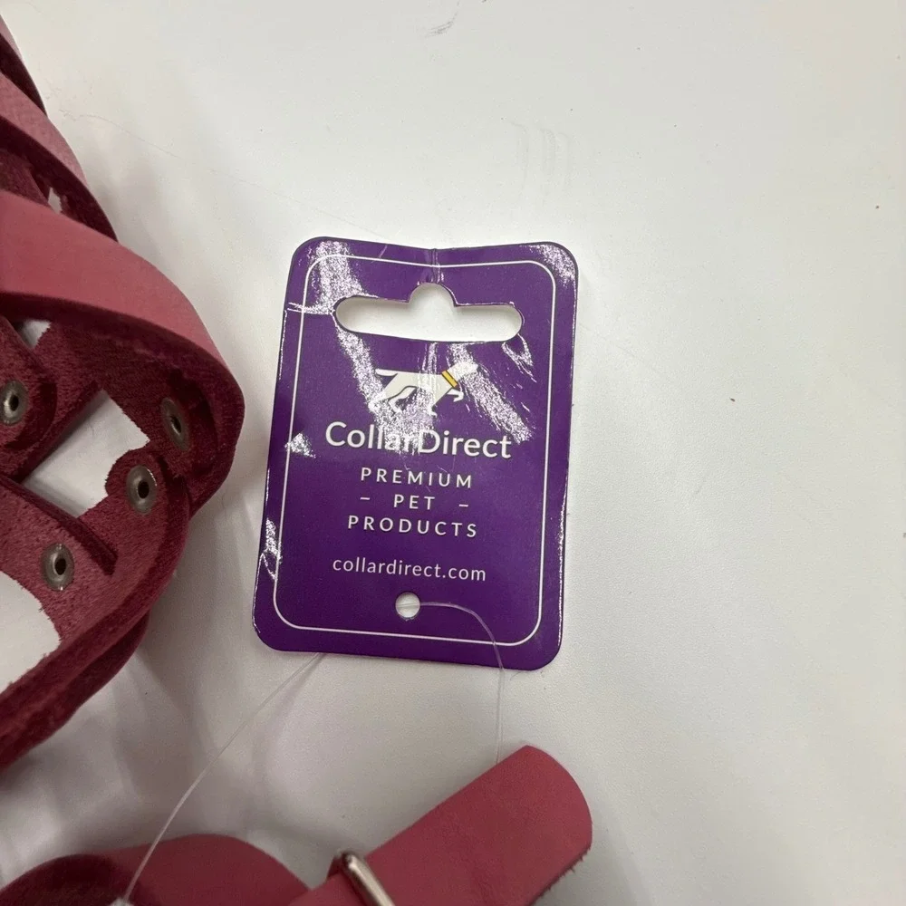CollarDirect Pink Leather Dog‎ Muzzle Adjustable Basket Style Pet Safety 05977